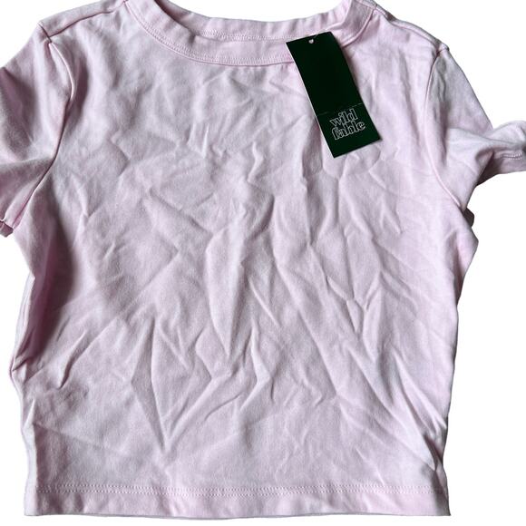Wild Fable Women's Light Pink Short Sleeve Cropped T-Shirt - Size XXS -NWT - Picture 6 of 6